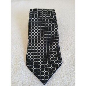 Impermeable Bu Weatherproof Men’s Necktie Tie Black Geometric Squares Office